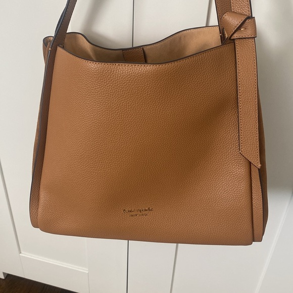 Brown Kate Spade Knott Pebbled and Suede large shoulder bag. - Picture 2 of 6